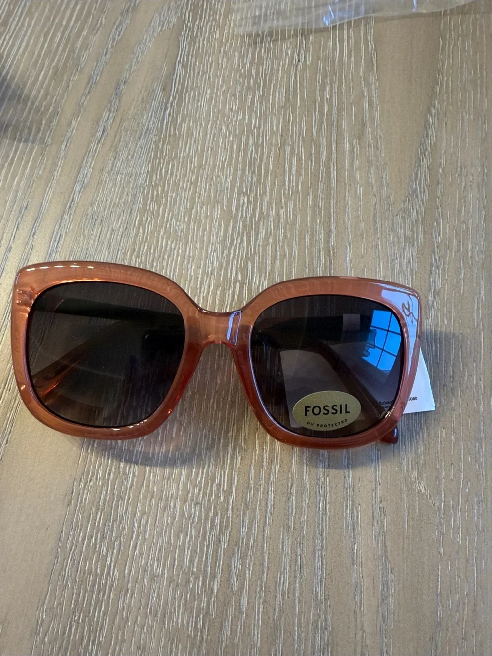 Fossil Women's Square Sunglasses in Translucent Brown